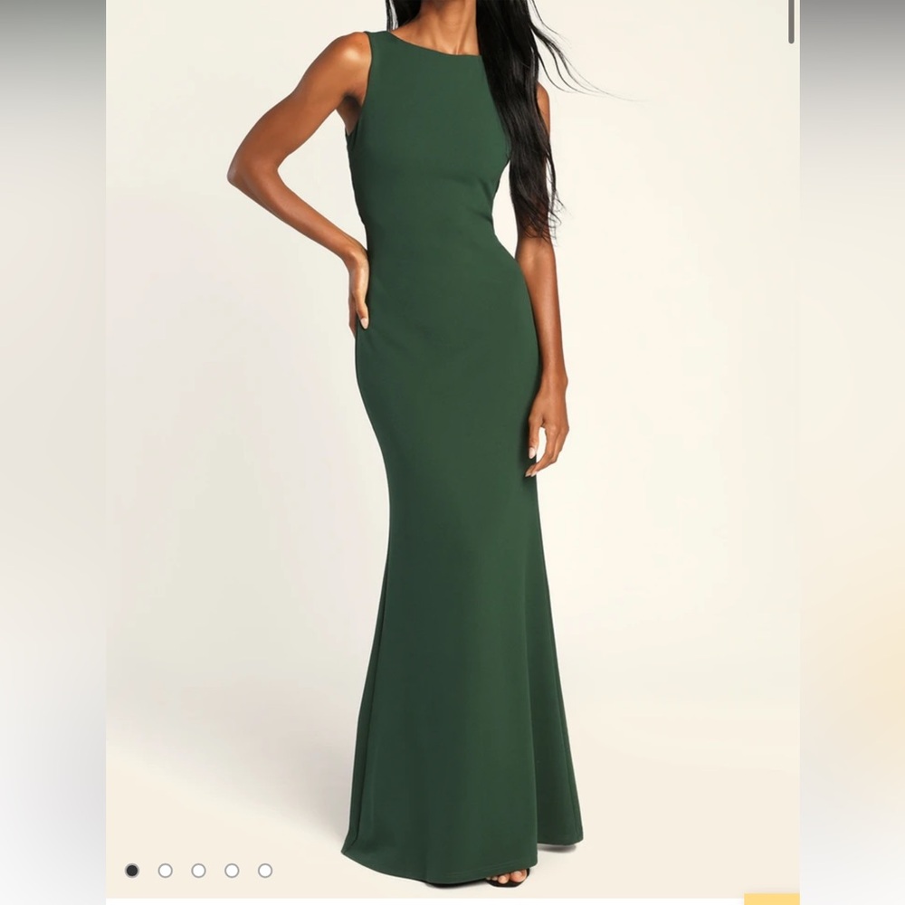 Lulus Love in Your Eyes Knotted Mermaid Dress XS — Hunter Green
